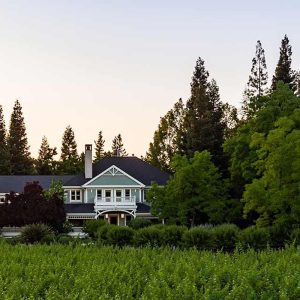 View of Duckhorn Vineyards Estate at dusk.